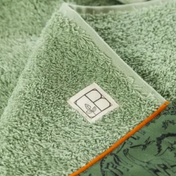 Clearance Serviette de toilette coton biologique Dinotopi kaki Enfant Serviettes De Toilette