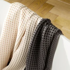 New Serviette de toilette coton bio Quadro naturel Serviettes De Toilette