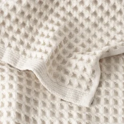 New Serviette de toilette coton bio Quadro naturel Serviettes De Toilette