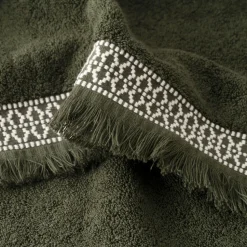 Outlet Serviette de toilette coton Villasol vert kaki Serviettes De Toilette