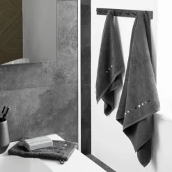 Sale Serviette de toilette coton Dotsy charbon Homme Coffrets Cadeaux|Serviettes De Toilette