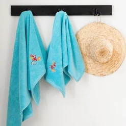 Cheap Serviette de toilette coton Récif lagon Serviettes De Toilette