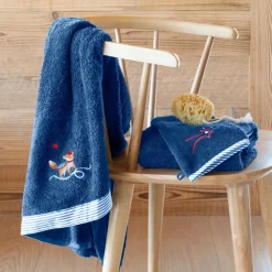 New Serviette de toilette coton biologique Ptitchic indigo Enfant Serviettes De Toilette