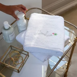 Cheap Serviette de toilette coton et viscose de bambou Eloges blanc Serviettes De Toilette
