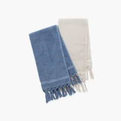 Cheap Serviette invité bouclette de coton Madeleine indigo Serviettes Invité