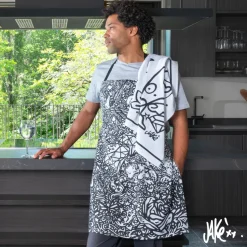 Cheap Tablier de cuisine coton Jakè x Homme Coffrets Cadeaux