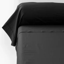 New Taie de traversin percale de coton Neo anthracite Taies De Traversin