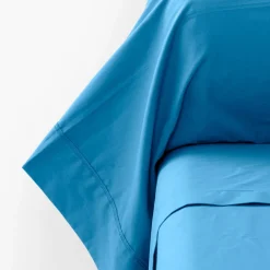 Store Taie de traversin percale de coton Neo azur Taies De Traversin
