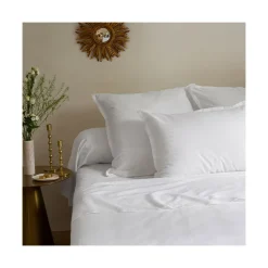 Best Sale Taie de traversin satin de coton unie Prestige blanc Taies De Traversin