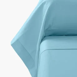 Hot Taie de traversin satin de coton unie Prestige glacier Taies De Traversin