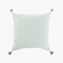 Store Taie d'oreiller carrée coton et lin Aloevera Taies D’oreiller