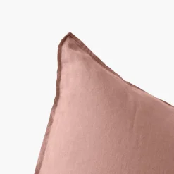 Store Taie d'oreiller carrée lin lavé Songe rose cendré Enfant Taies D'oreiller|Taies D’oreiller