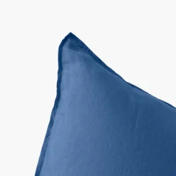 Hot Taie d'oreiller carrée lin lavé Songe bleu de chine Taies D’oreiller