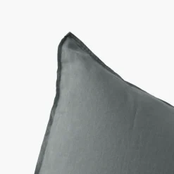 Outlet Taie d'oreiller carrée lin lavé Songe kaki cendré Taies D’oreiller