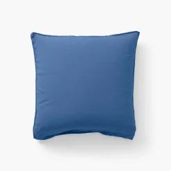Cheap Taie d'oreiller carrée lin et coton lavé Songe bleu de chine Taies D’oreiller