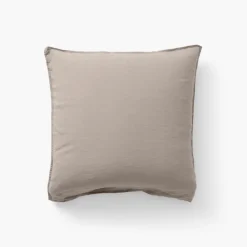 Cheap Taie d'oreiller carrée lin et coton lavé Songe grège Taies D’oreiller