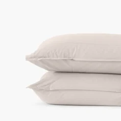 Discount Taie d'oreiller carrée percale de coton Neo ficelle Taies D’oreiller