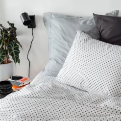 Flash Sale Taie d'oreiller carrée percale de coton Neo anthracite géométrique Taies D’oreiller