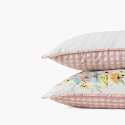 New Taie d'oreiller carrée pur coton bio Rêve d'or Enfant Linge De Litbio|Taies D'oreiller