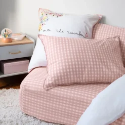 New Taie d'oreiller carrée pur coton bio Rêve d'or Enfant Linge De Litbio|Taies D'oreiller