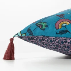 Clearance Taie d'oreiller carrée réversible coton et lin Bombay Taies D’oreiller