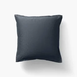 Discount Taie d'oreiller carrée satin de coton jacquard pois et rayures Prestige bleu nuit Taies D’oreiller