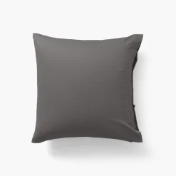 Clearance Taie d'oreiller carrée satin de coton lavé bio Quartz galet Taies D’oreiller