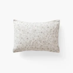 Cheap Taie d'oreiller rectangulaire lin et coton lavé Songe grège floral Taies D’oreiller