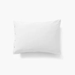 Sale Taie d'oreiller rectangulaire satin de coton lavé bio Quartz blanc Taies D’oreiller