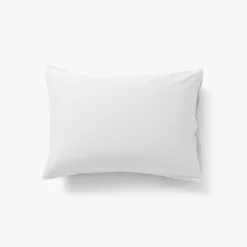 Sale Taie d'oreiller rectangulaire satin de coton lavé bio Quartz blanc Taies D’oreiller