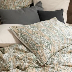 Hot Taie d'oreiller rectangulaire réversible percale de coton lavée biologique Monarbre Taies D’oreiller