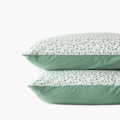 Cheap Taie d'oreiller rectangulaire percale de coton Neo thym végétal Taies D’oreiller