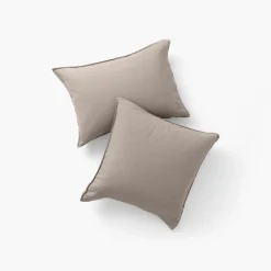 Hot Taie d'oreiller rectangulaire lin et coton lavé Songe grège Taies D’oreiller