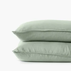 Cheap Taie d'oreiller rectangulaire lin et coton lavé Songe Eucalyptus Taies D’oreiller