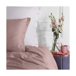 Online Taie d'oreiller rectangulaire satin de coton lavé bio Quartz blush Taies D’oreiller