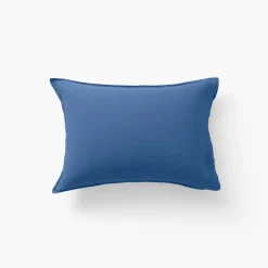 Fashion Taie d'oreiller rectangulaire lin et coton lavé Songe bleu de chine Taies D’oreiller
