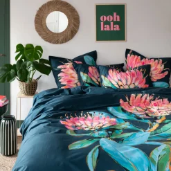 Clearance Taie d'oreiller rectangulaire percale de coton Protea Taies D’oreiller