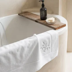 Shop Tapis de bain coton Equinoxe neige Tapis De Bain