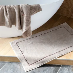 Fashion Tapis de bain coton et viscose de bambou Aura taupe Tapis De Bain
