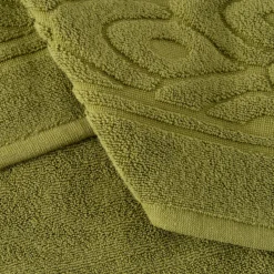 Discount Tapis de bain coton et viscose de bambou Silvalys vert mousse Tapis De Bain