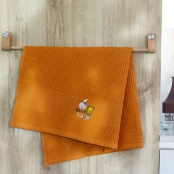 Hot Torchon coton nid d'abeille Tcafé rouille Torchons & Essuie-mains