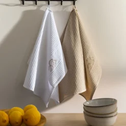 Flash Sale Torchon coton nid d'abeille Mykonos blanc Torchons & Essuie-mains