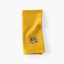 Best Torchon coton nid d'abeille Tcafé curcuma Torchons & Essuie-mains