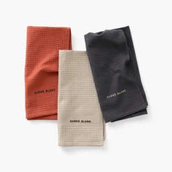 Clearance Torchon de cuisine coton Signature grège Femme Torchons & Essuie-mains|Coffrets Cadeaux