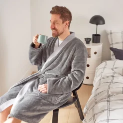 Store Veste homme polaire col kimono Grizzli gris Homme Coffrets Cadeaux|Robe De Chambre Homme